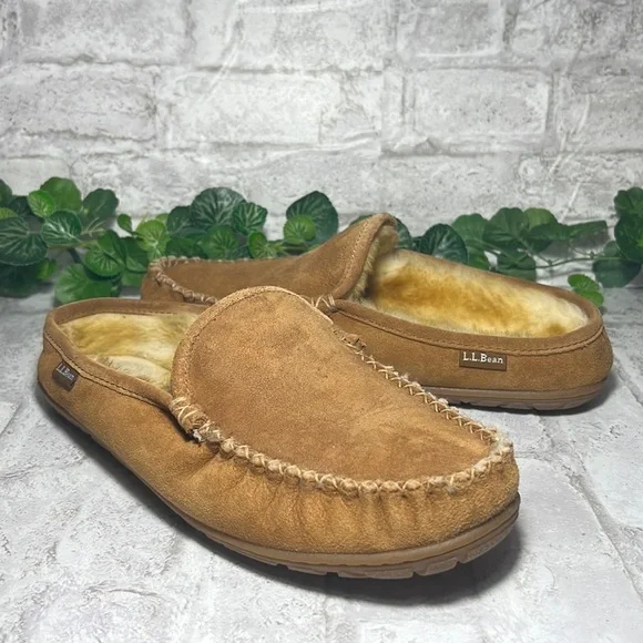 L.L.Bean Men\'s Wicked Good Moccasins Brown Suede Slippers Size 7M L.L. Bean Moccasin Slippers for Men for sale | eBay main image 2